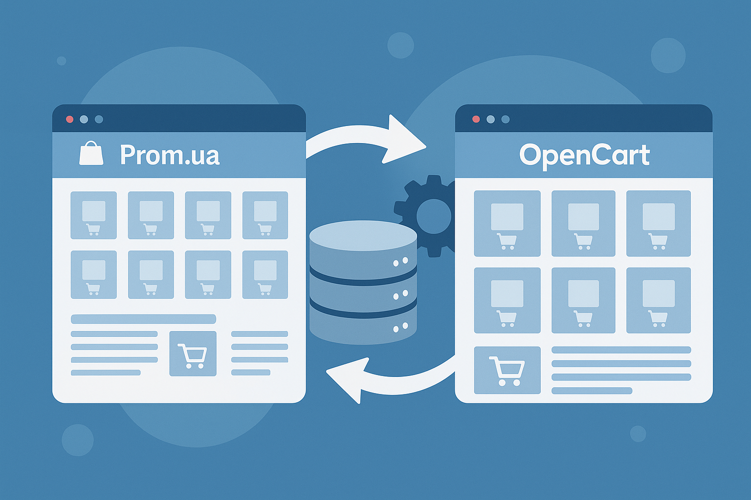 Схематичне зображення перенесення інтернет-магазину з Prom.ua на OpenCart