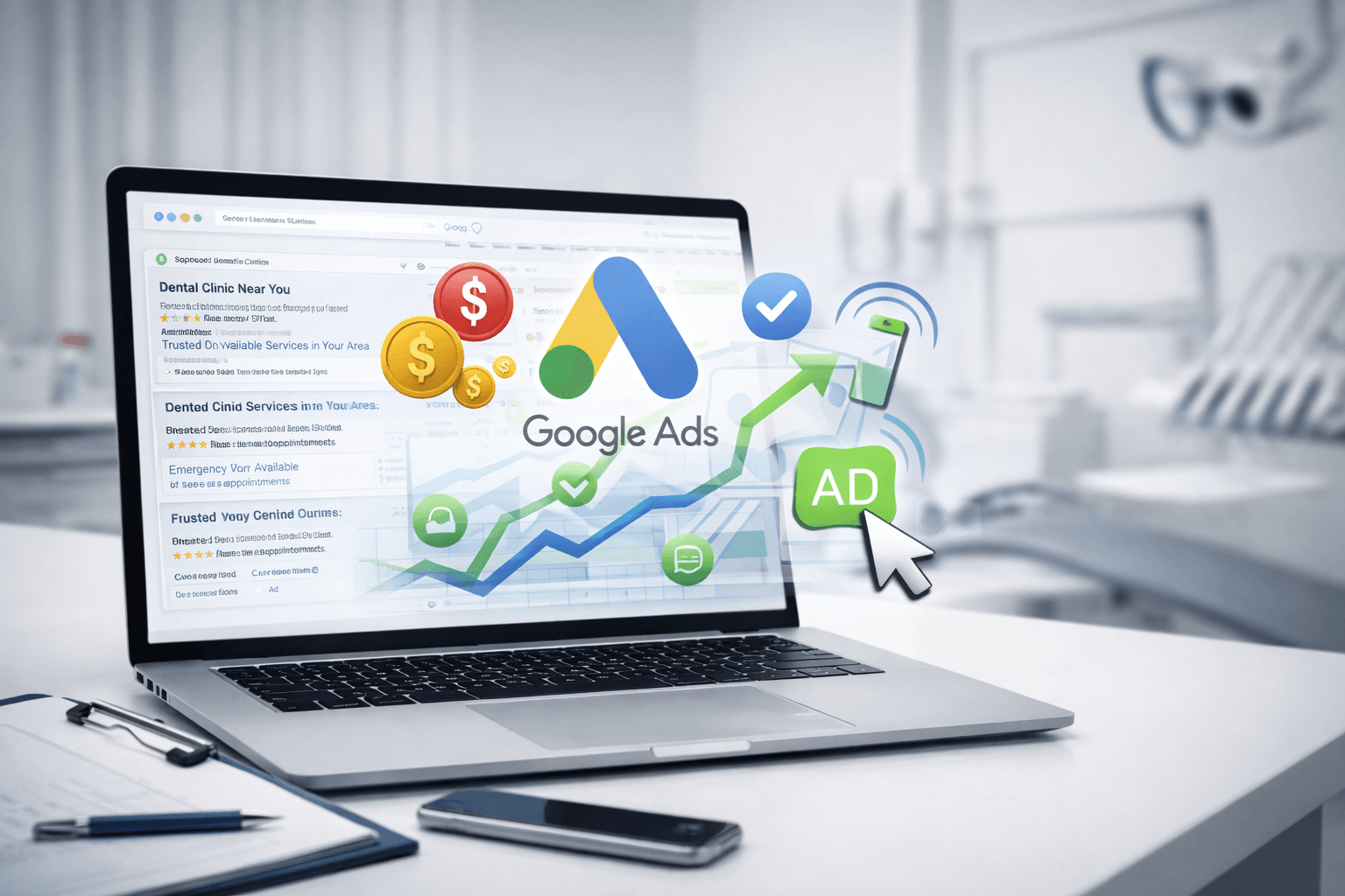 Налаштування реклами Google Ads для стоматологічної клініки для отримання записів