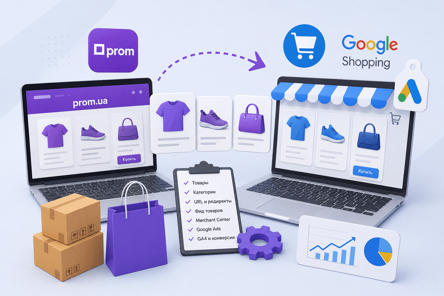 перенесення магазину з prom ua і запуск google shopping реклами